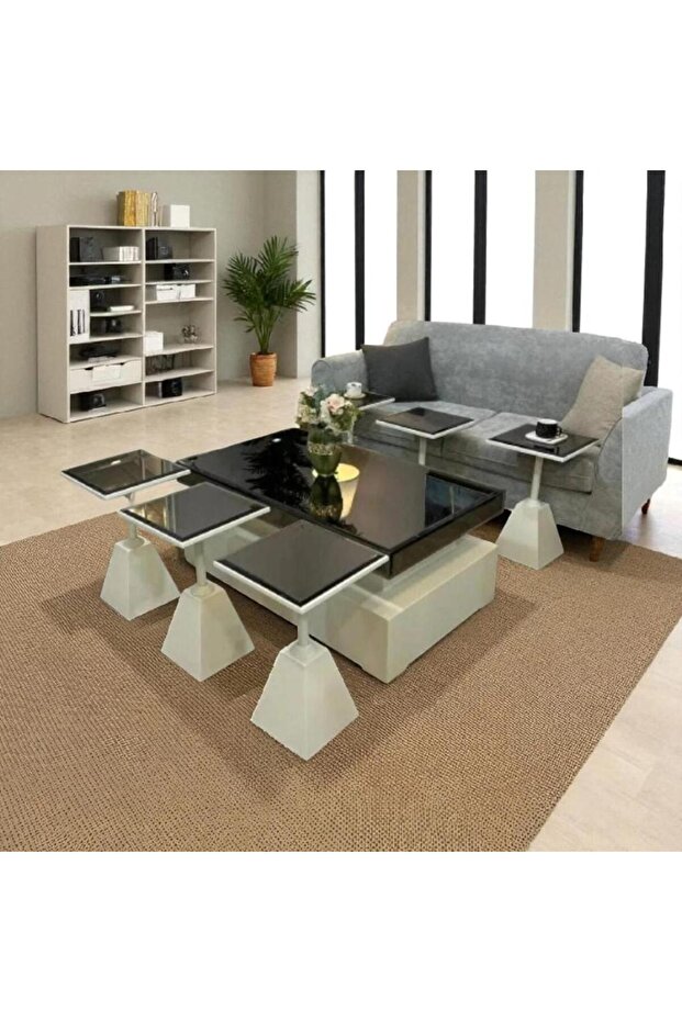 طقم طاولات مجلس بديل الرخام بتصميم عصري