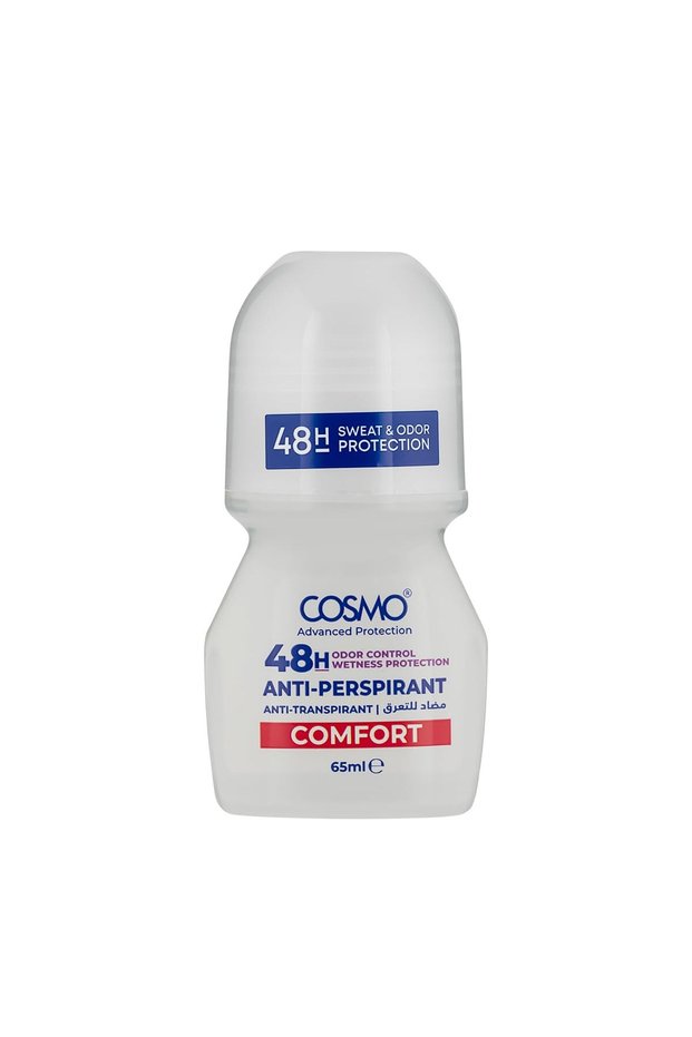 Cosmo Skin Care Comfort Anti Perspirant Roll On 65ml, Anti Transpirant, 48 Hours, Odor Control, Sweat Protection, All Day Freshness, Wetness Protections, Deodorant, Under Arm Rollon, Men & Women