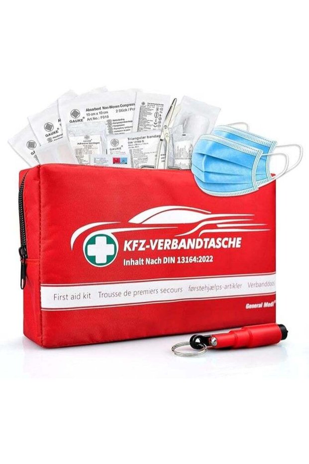 First Aid Kit (Travel), Contains Premium Medical Supplies for Car Travel, Home, Office, Vehicle, Camping, Workplace & Outdoor
