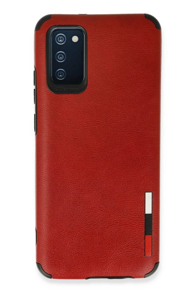 ILKESHOP حافظة جلدية جديدة من السيليكون لهاتف Galaxy A03S (183741) - أحمر
