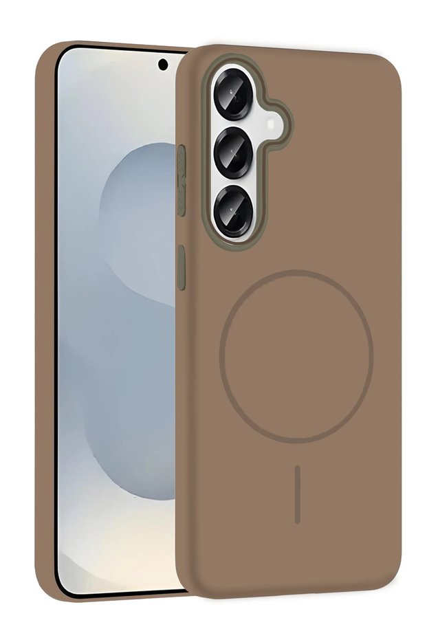 Ilkeshop Galaxy S25 Broş Magsafe Cover - (212243) Desert Titanium