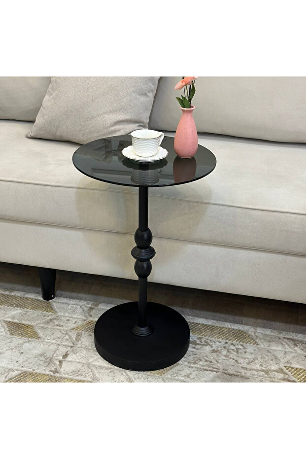 طاولة خدمة زجاج اسود