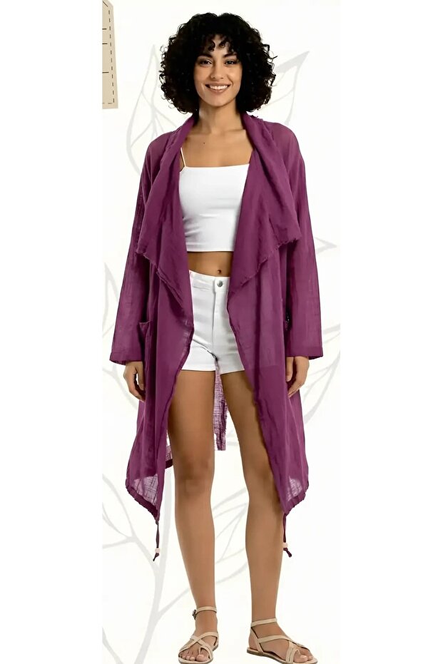 Natural Linen Kimono Jacket