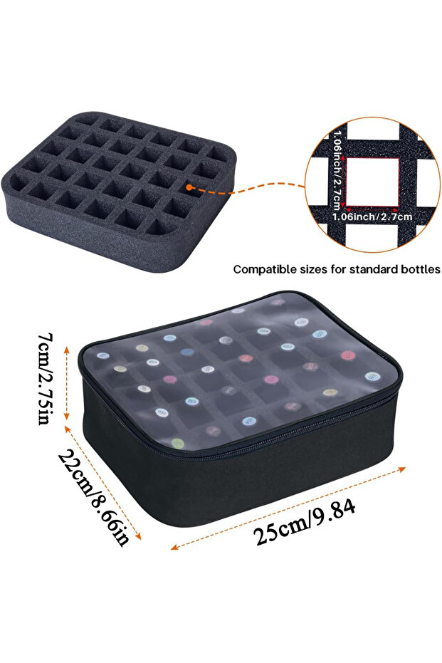 Black 30 Grids Nail Polish Storage Bag nail artist bag nail tool organizer Portable Hand-held Large