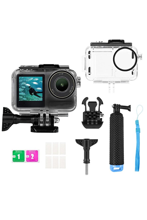 حافظة مقاومة للماء بطول 45 مترًا لكاميرا DJI Osmo Action 4 3 - غلاف واقي للغوص مع ملحقات