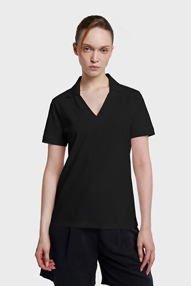 Women's Short Sleeve Polo Collar T-Shirt 26Y-2108