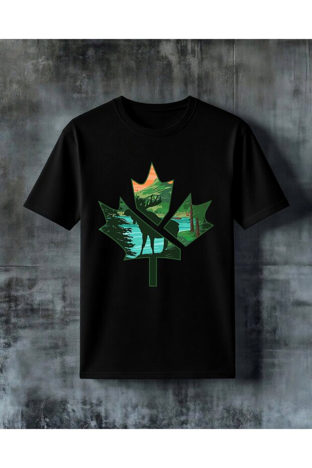 Canada Leaf Printed Oversize T-Shirt