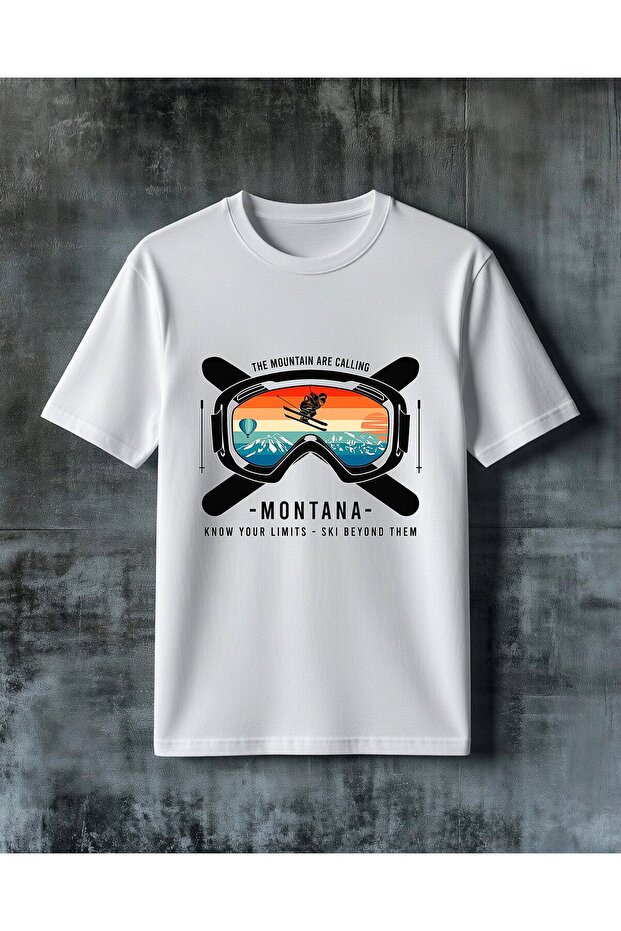 Mountain Calling Montana Ski Printed Oversize T-Shirt