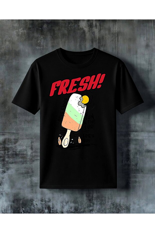 Fresh Ice Cream Printed Oversize T-Shirt