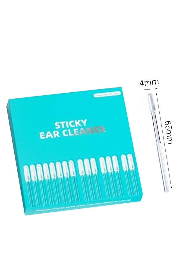 S 24Pcs/box Small/Large Disposable Sticky Ear Swabs Pick Reusable Ear Cleaner Silicone Ear Wax Remo.