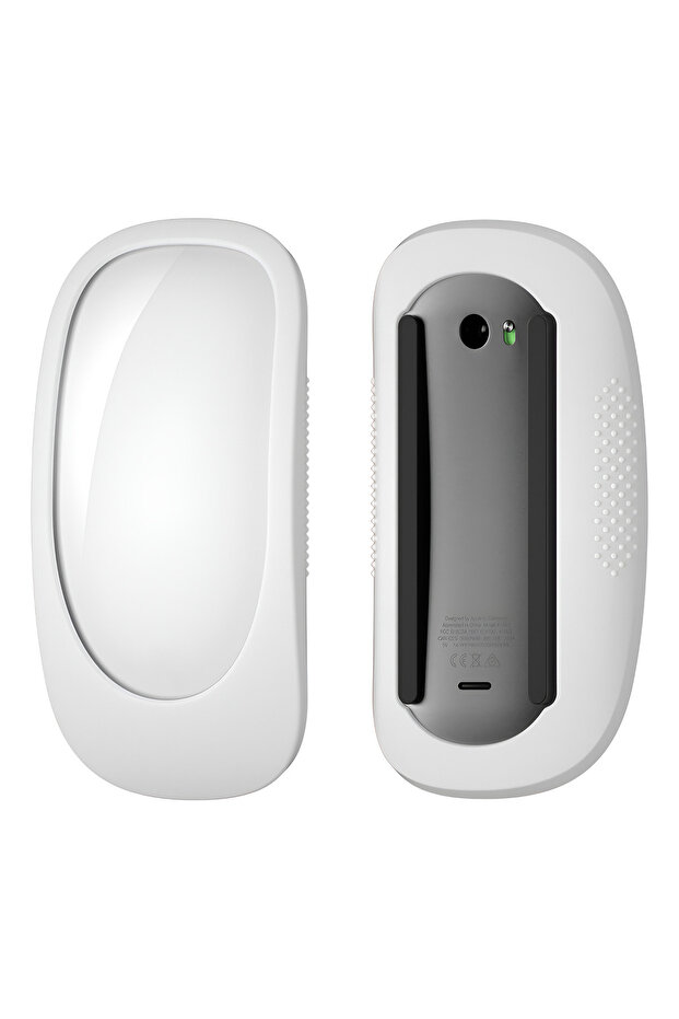 غطاء ماوس أبيض فائق النحافة لـ Magic Mouse 2/1. يتميز بخطوط منقطة على كلا الجانبين. متاح..