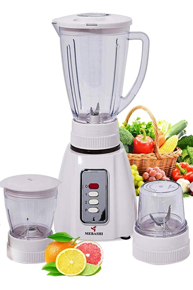 3-in-1 Blender (ME-BL1005W) – 1.6L | Blender, Grinder, Chopper, and Filter | 350W | Stainless Steel Blade | Pulse & 2-Speed Control