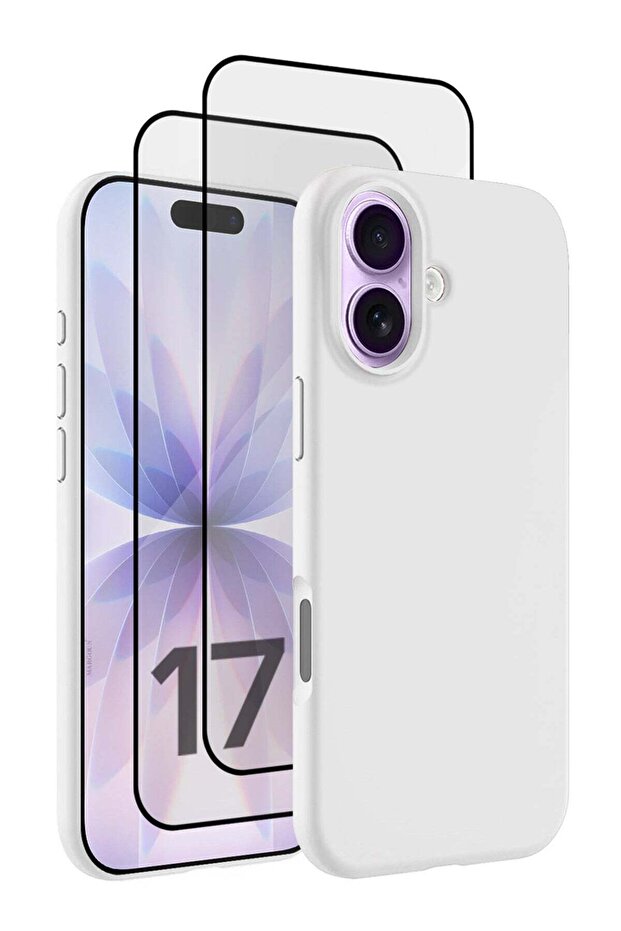 3Packs Liquid Silicone Protective Phone Case for iPhone 17, Soft Anti-Scratch Microfiber Lining Ultra Slim Drop Protection Phone Cover with Two 3D Screen Protectors