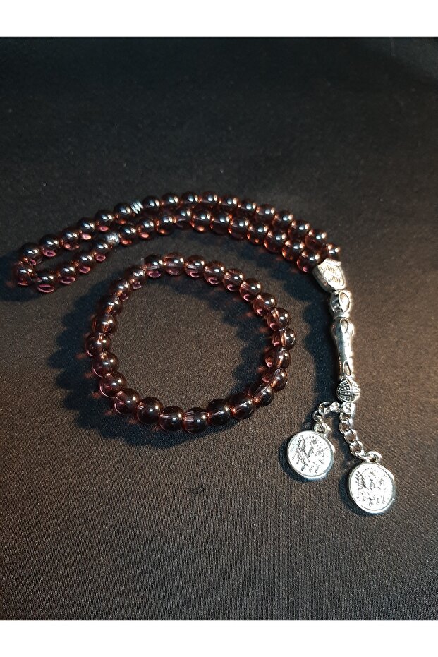 Cherry Red Glass Beads 33-Piece Rosary and Bracelet Set