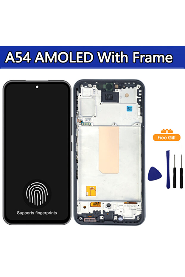 شاشة AMOLED جديدة مع إطار لهاتف A54 5G، شاشة LCD تعمل باللمس مع لوحة رقمية مدمجة