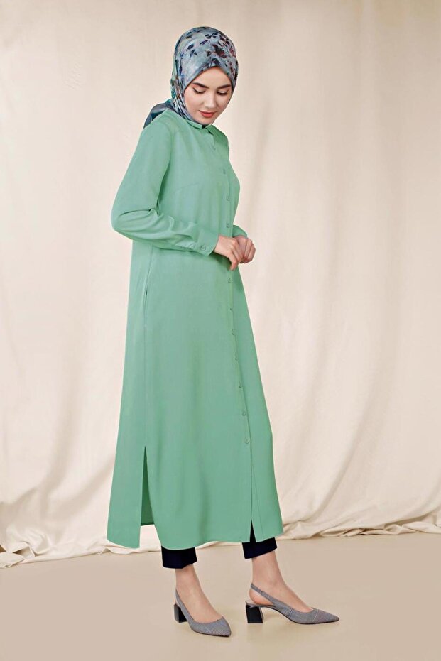 Buttoned Tunic with Side Slips 4854 - 3