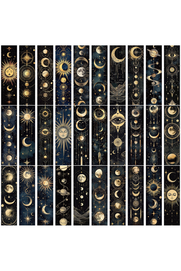 30PCS 30PCS Creative Mysterious Celestial Body Bookmark Decoration Student Books Page Labeling Gifts