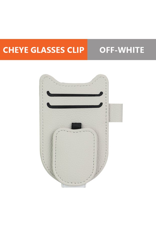 White 1pc Car Sun Visor Glasses Holder Magnetic Eyeglasses Hanger Clip Luxury Leatherette Car Sungla