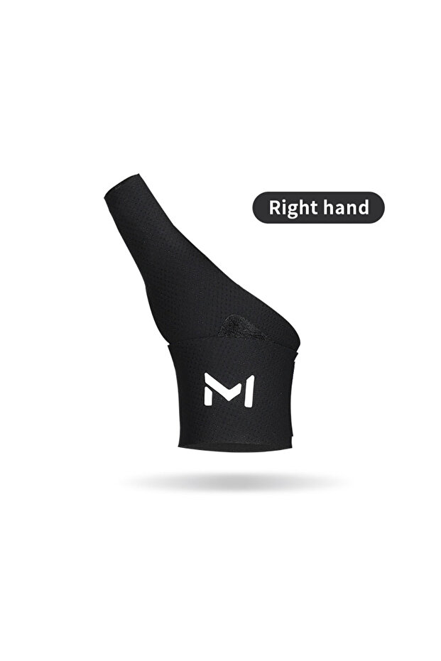 Black-Right 1Pcs Sports Wrist Support Absorb Sweat Thin Light Thumb Wrist Guard Gym Badminton Volley