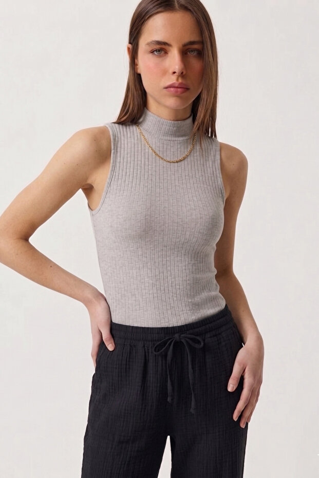 Zero Sleeve Fishing Collar Camisole T-Shirt