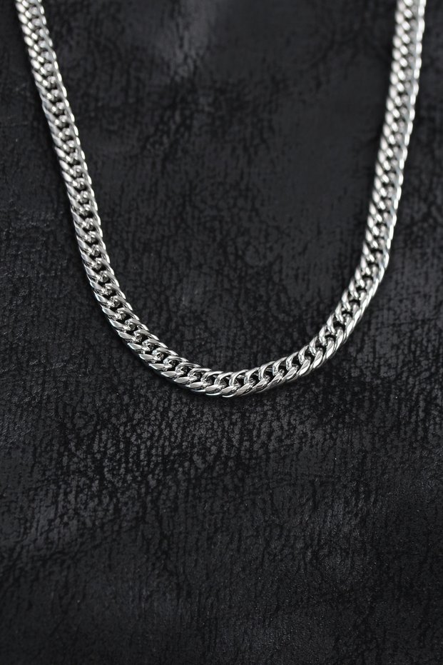 316L Steel Silver Color Curb Model Chain Men's Necklace 5886