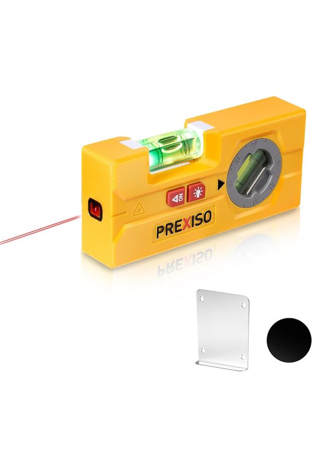 2-in-1 Laser Spirit Level, Mini Torpedo Level with LED Light, Rotatable Magnetic Pocket Leveler