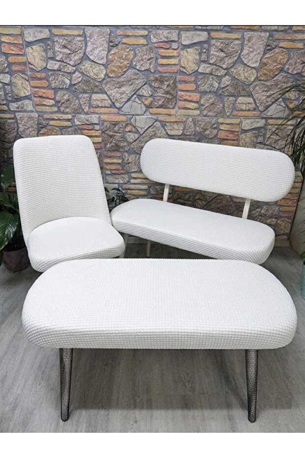 طقم غطاء جديد من ModelBench وPuf - كرسيان، مقعد واحد، غطاء كرسي واحد