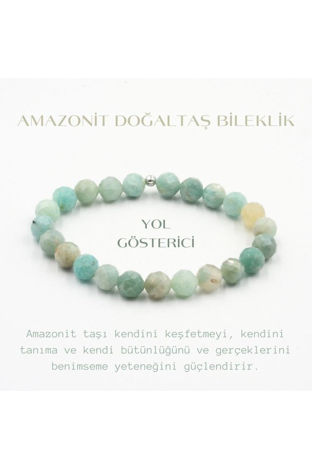 Healing Natural Stone Bracelet | Amazonite Natural Stone Certified 8 mm Faceted Cut