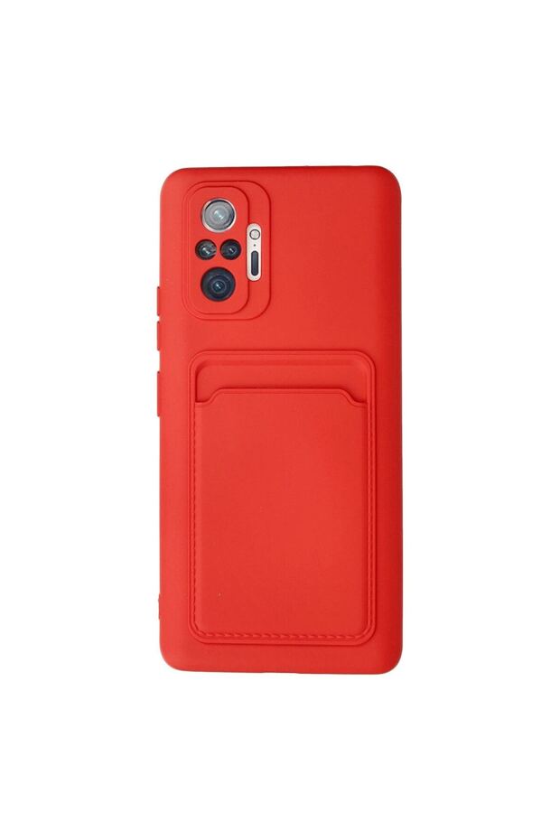 Redmi Note 10 Pro Case Kelvin Silicone with Business Card Holder - Red