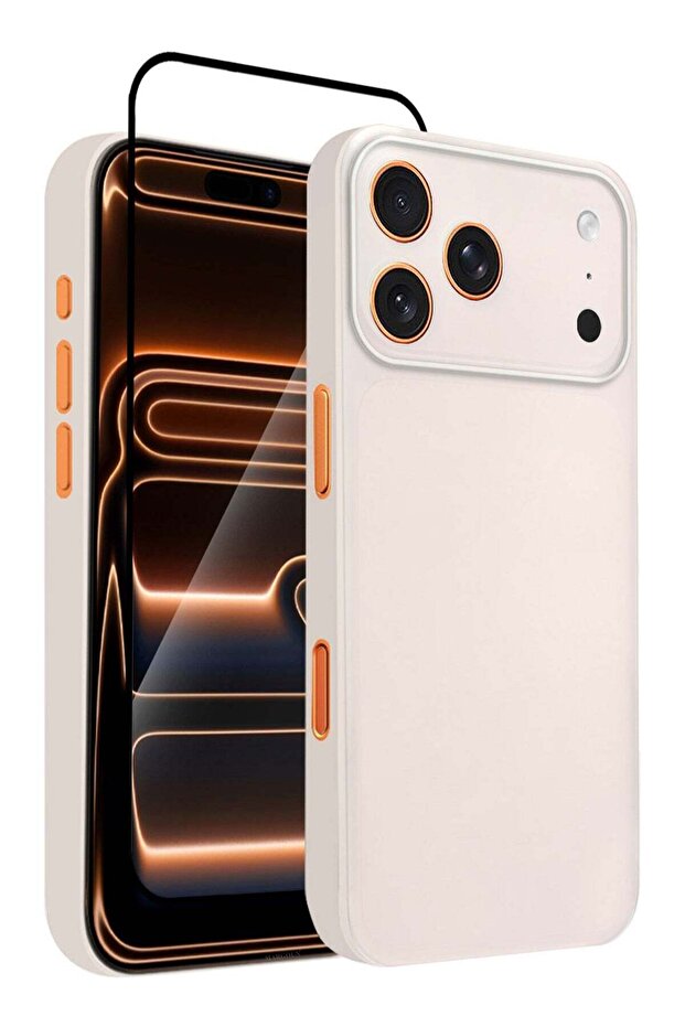2 Packs Air Skin Case Cover for Apple iPhone 17 Pro Max - Sturdy Back Cover - Durable Thin Case - Drop Protection Cover with 3D Screen Protector - Frosted Clear