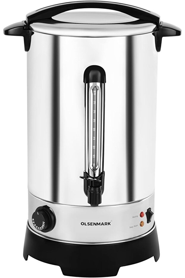 20 L Stainless Steel Water Boiler - OMK7058, Plastic Tap, Boil Dry Protection, 1650W, Black/Silver