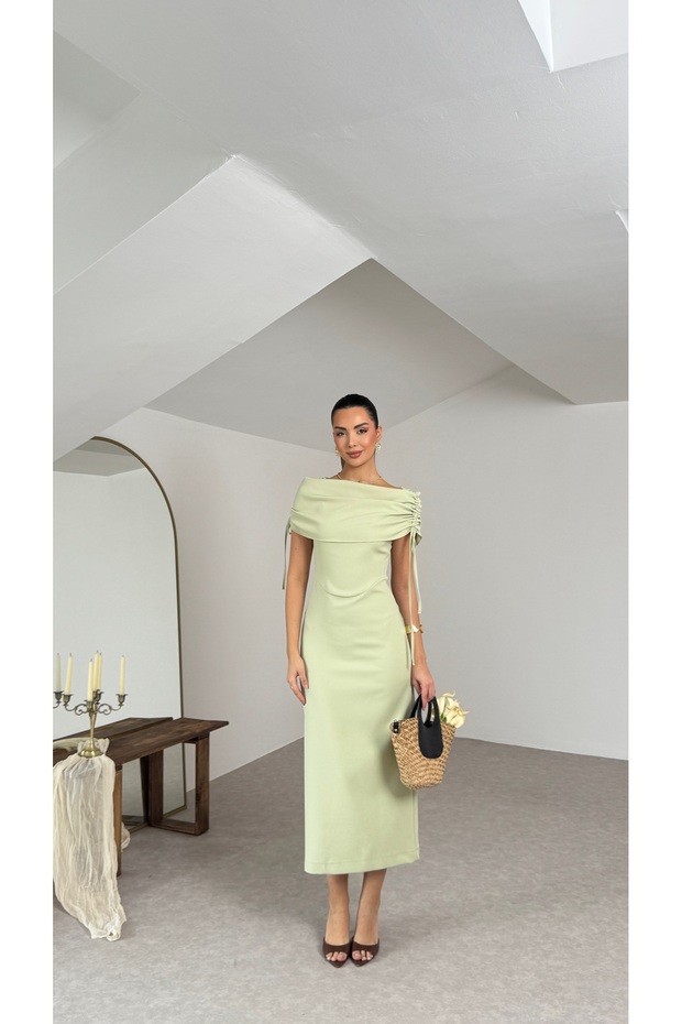 Long Dress with Detachable Shawl