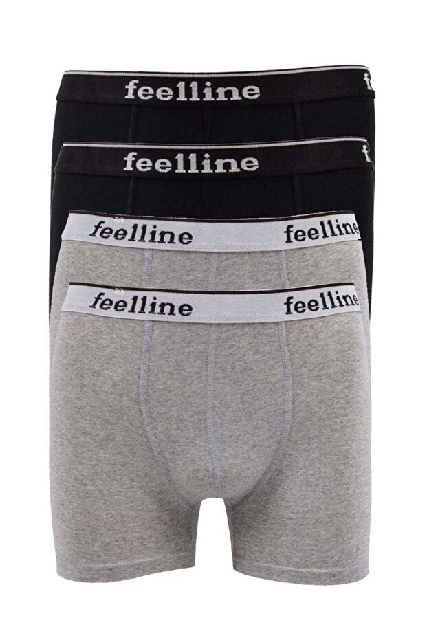 4 pcs black and gray cotton natural Stretch Fabric men's boxer