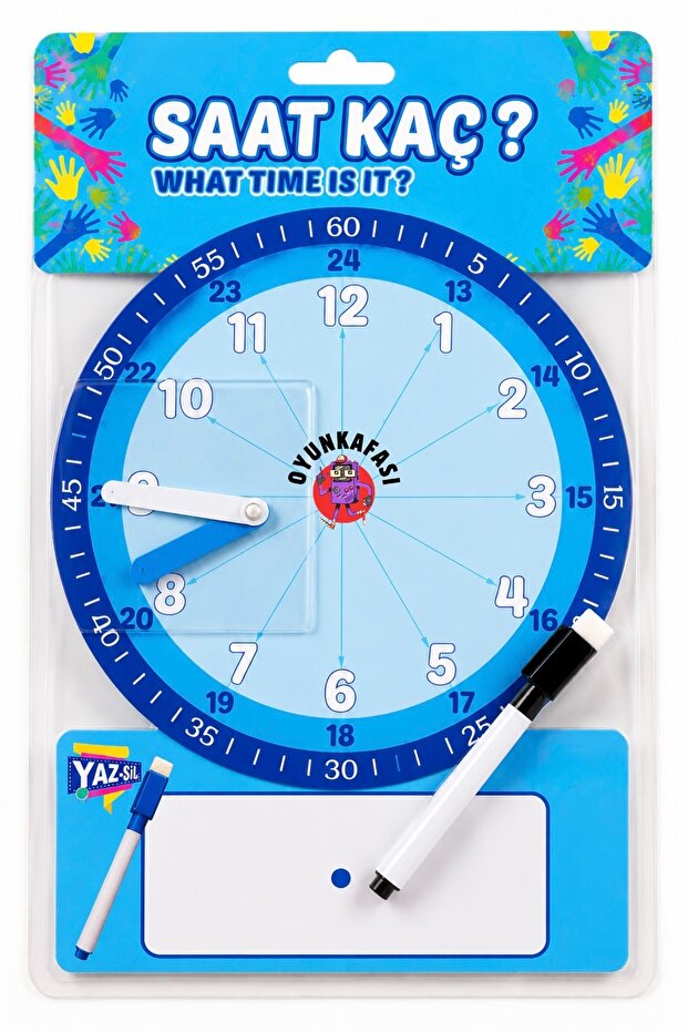 Educational Clock Learning Game Summer Erase Clock How Many Educational Set Kids Educational Toy Blue