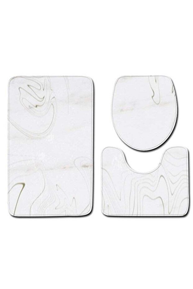 3-Piece Bath Mat Accessory Set multicolour 75x45cm