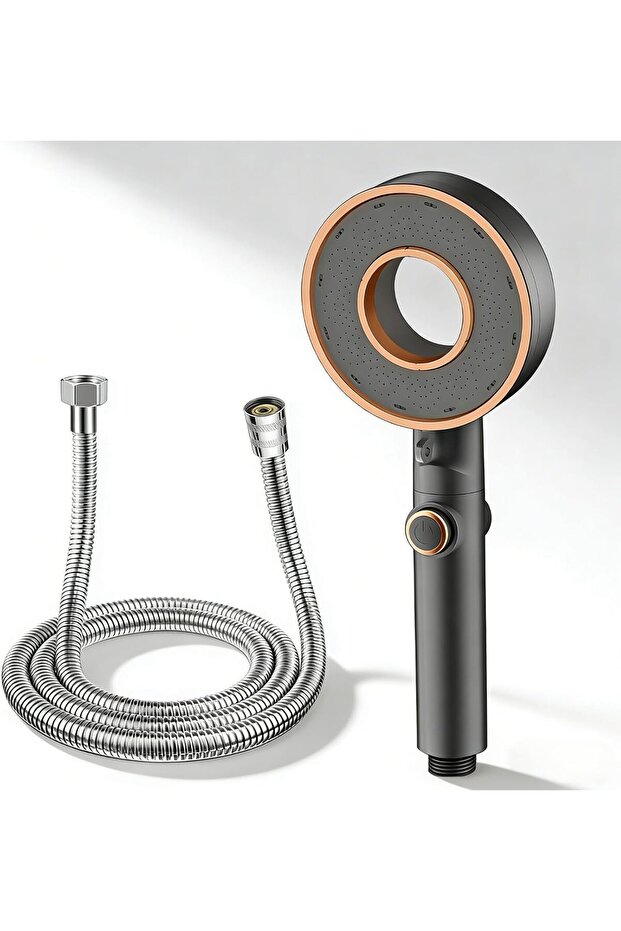High-Pressure Handheld Shower Set with Filter,3 Spray Modes and 1.5m Hose,Grey