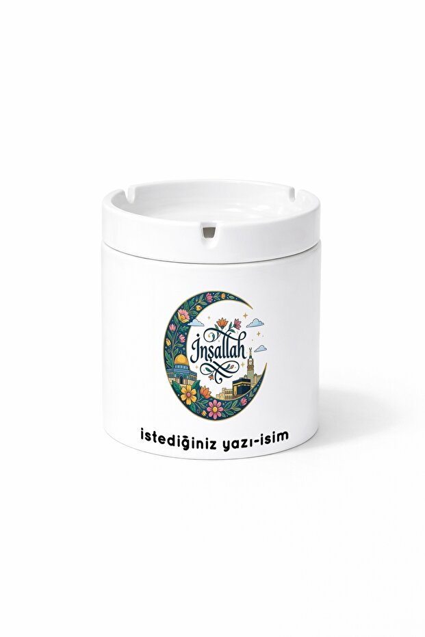 Islam Islamicism God Willing God Willing Double Sided Printed Ash Tray Ashtray Gift