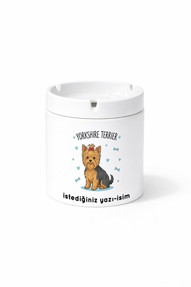 Animal Yorkshire Terrier Yorkie Dog Double Sided Printed Ash Tray Ashtray Gift
