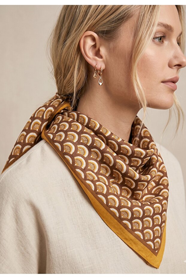Ilmek Pattern 94X94Cm Viscose Modal Scarf