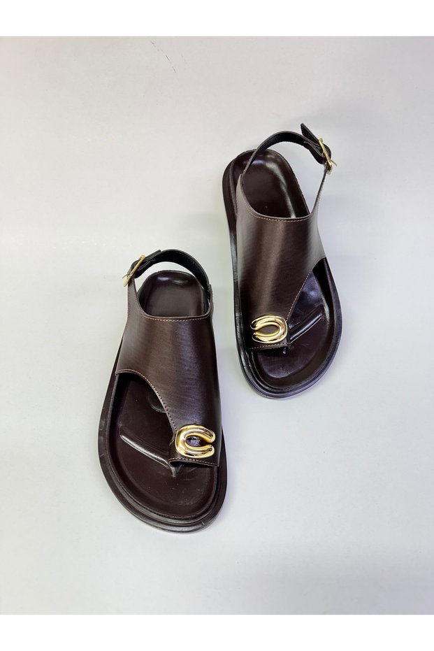 Luci̇ana Gold Buckle Detail, Stylish Design and Comfortable Sole Sandals