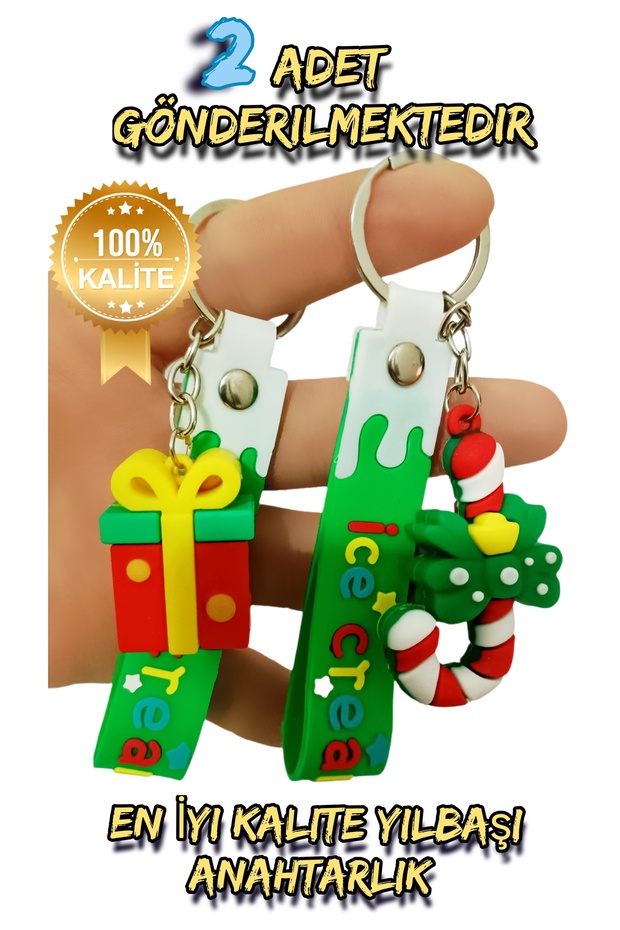 Christmas Themed Keychain 2 Pieces Will Be Sent