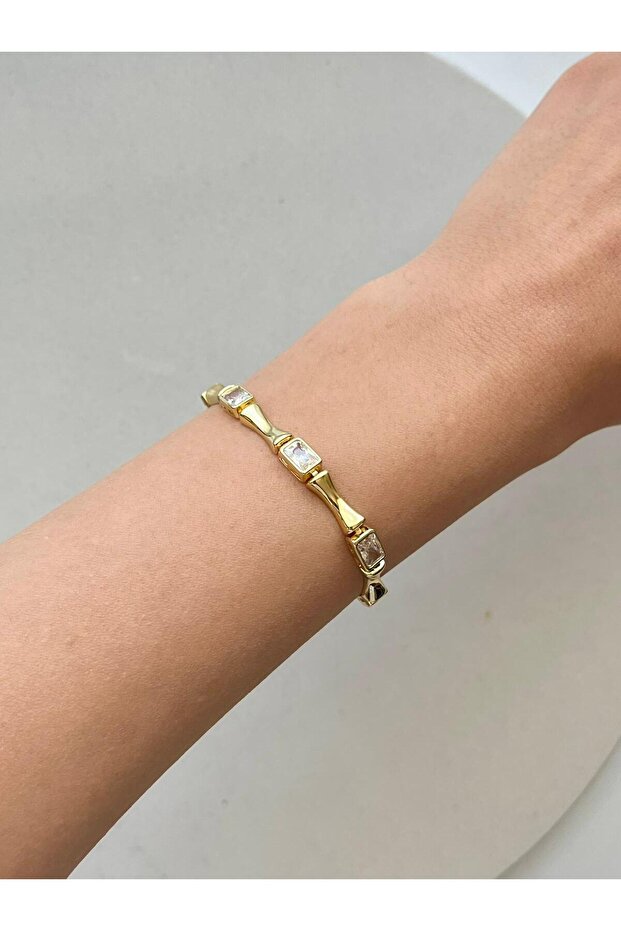 Steel Special Series Baguette Zircon Plate Bracelet
