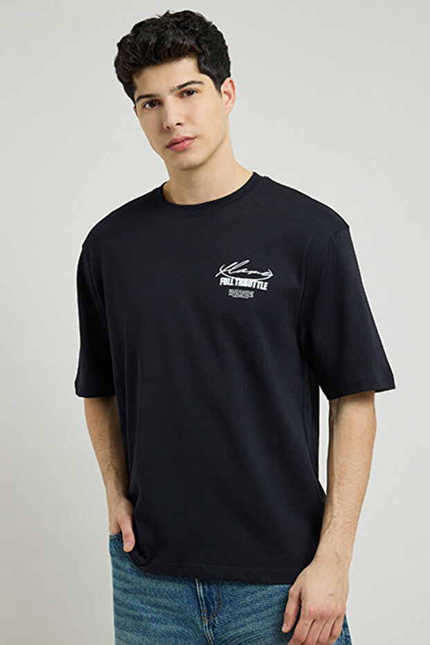 Printed T-Shirt with Crew Neck and Short Sleeves