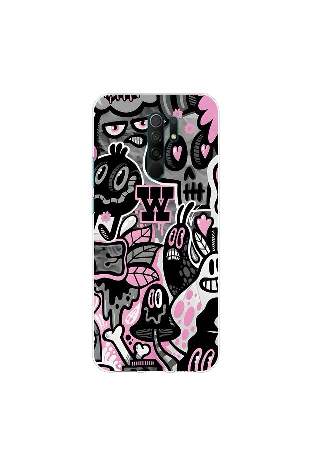 Redmi 9 Compatible Graffiti 10 Design Transparent Case