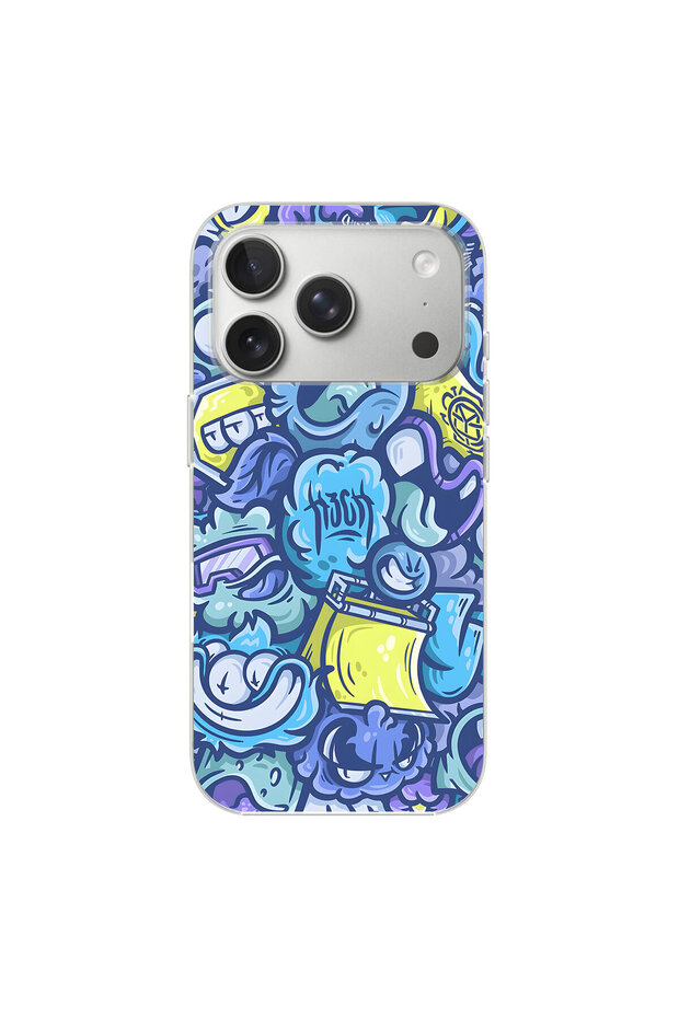 iPhone 17 Pro Compatible Graffiti 9 Design Transparent Case