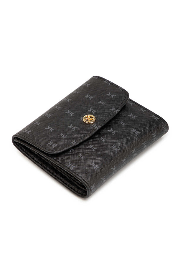Black Print Women's Wallet - S1Cb00055824-T0E
