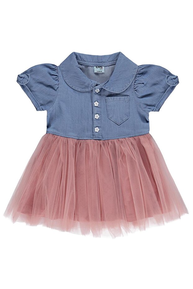 Tencel Tulle Dress for 6-18 Months - Blue