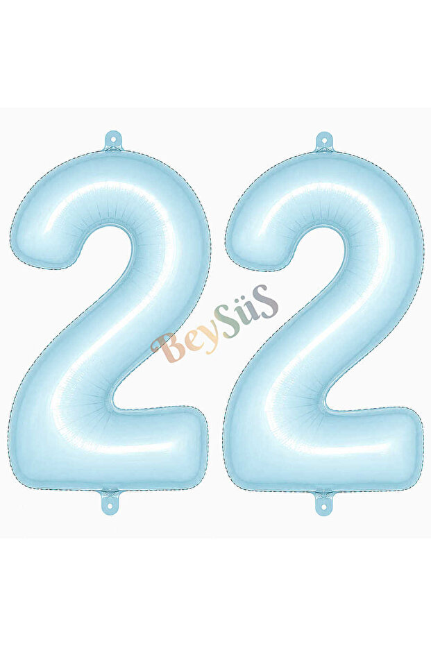 22 بالون فويلو باللون الأزرق (76 سم)