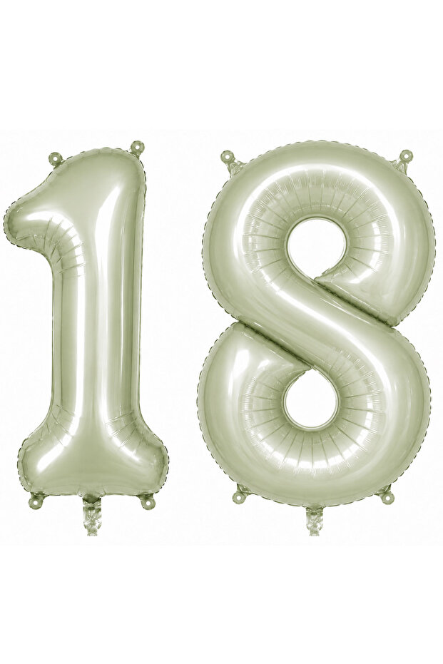 18 بالون فويلو باللون الأخضر (76 سم)