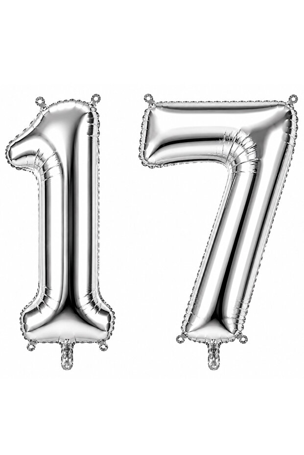 17 بالون فويلو فضي اللون (36 سم)